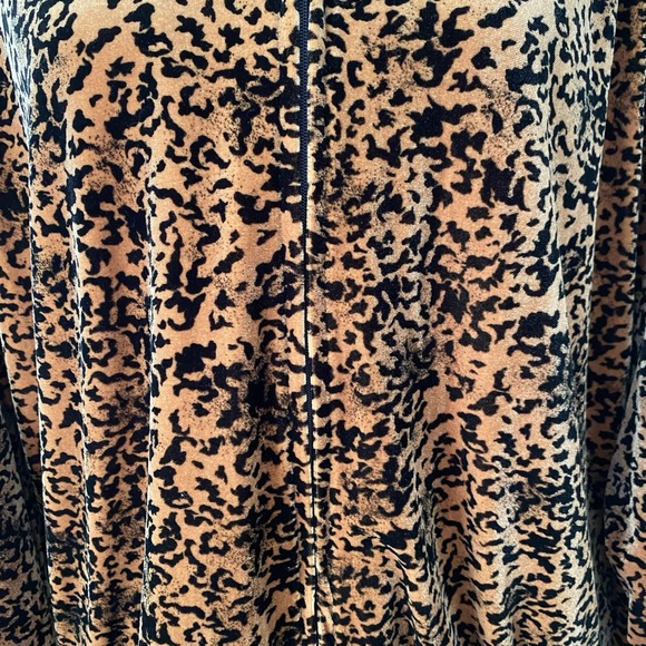 Joan Leslie Vintage Velour Zip Up Cheetah Print Jacket Size XL 1980s Shoulderpad - Picture 5 of 8